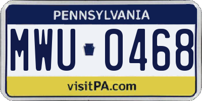 PA license plate MWU0468