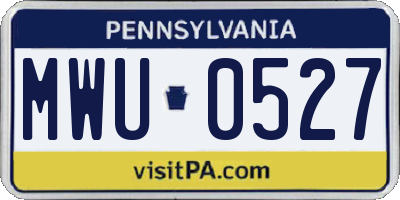 PA license plate MWU0527