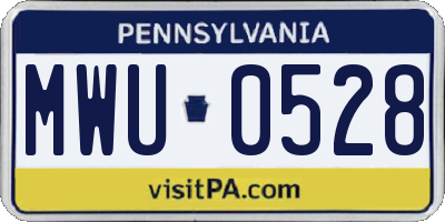 PA license plate MWU0528