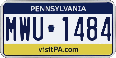 PA license plate MWU1484