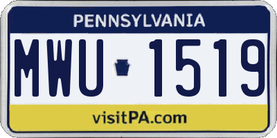 PA license plate MWU1519