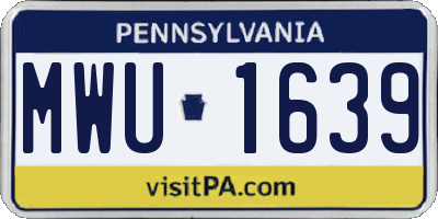 PA license plate MWU1639