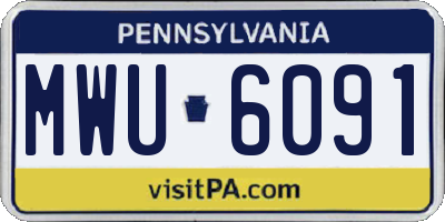 PA license plate MWU6091
