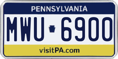 PA license plate MWU6900