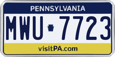 PA license plate MWU7723