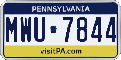 PA license plate MWU7844
