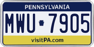 PA license plate MWU7905