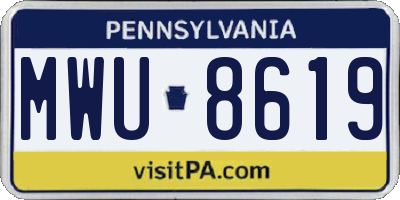 PA license plate MWU8619