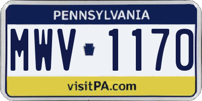 PA license plate MWV1170