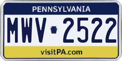 PA license plate MWV2522