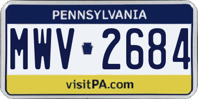 PA license plate MWV2684