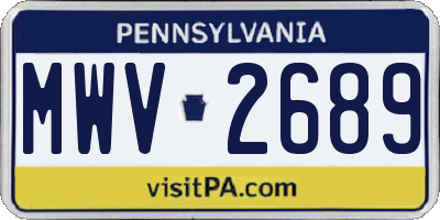 PA license plate MWV2689