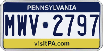 PA license plate MWV2797