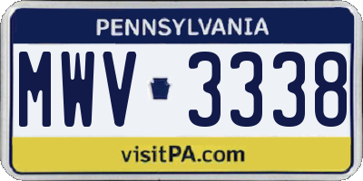 PA license plate MWV3338