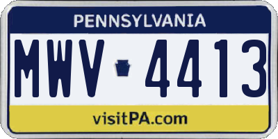 PA license plate MWV4413