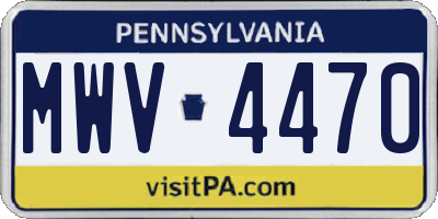 PA license plate MWV4470