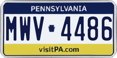 PA license plate MWV4486