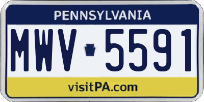 PA license plate MWV5591