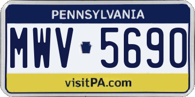 PA license plate MWV5690
