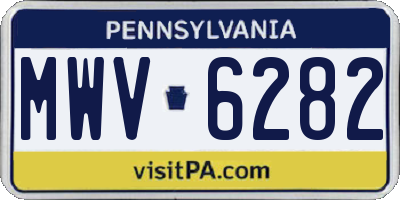 PA license plate MWV6282