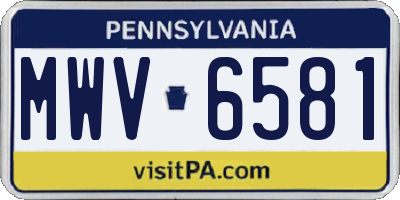 PA license plate MWV6581