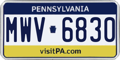 PA license plate MWV6830