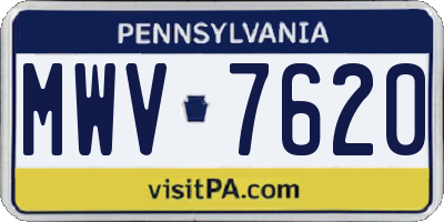 PA license plate MWV7620