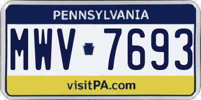 PA license plate MWV7693