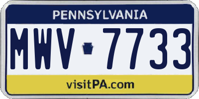 PA license plate MWV7733