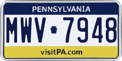 PA license plate MWV7948