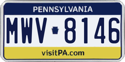 PA license plate MWV8146