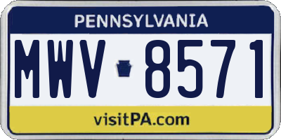 PA license plate MWV8571