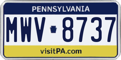 PA license plate MWV8737