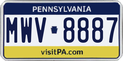 PA license plate MWV8887