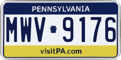 PA license plate MWV9176