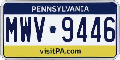 PA license plate MWV9446
