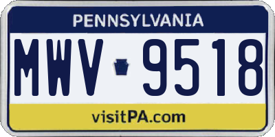 PA license plate MWV9518