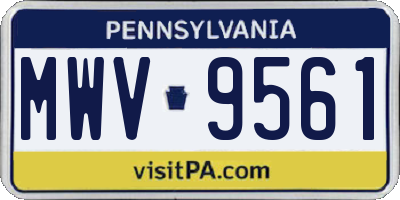PA license plate MWV9561