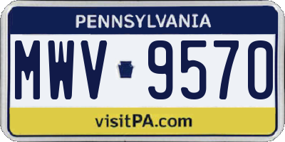 PA license plate MWV9570