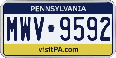 PA license plate MWV9592