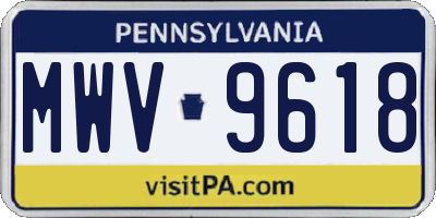 PA license plate MWV9618