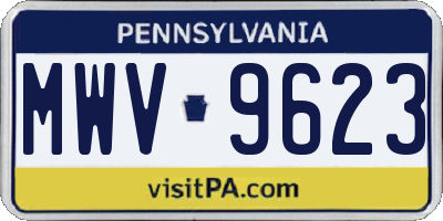 PA license plate MWV9623