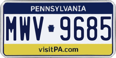 PA license plate MWV9685