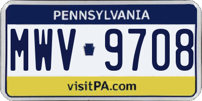 PA license plate MWV9708