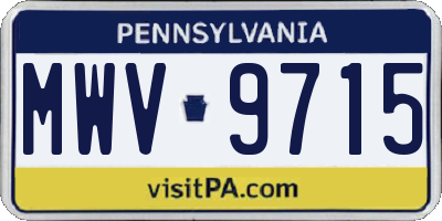 PA license plate MWV9715