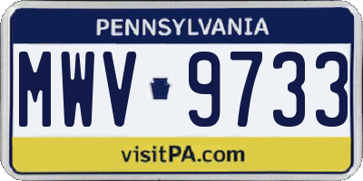PA license plate MWV9733