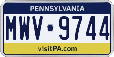 PA license plate MWV9744