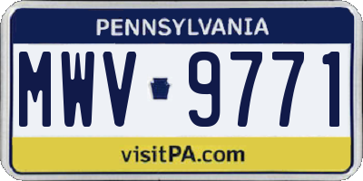 PA license plate MWV9771