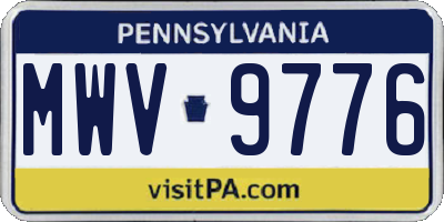 PA license plate MWV9776