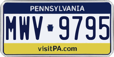 PA license plate MWV9795